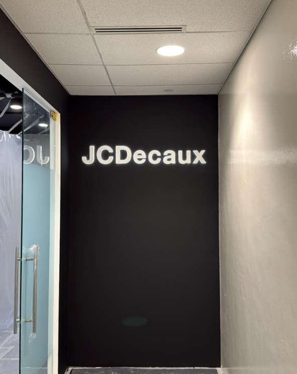 JCDecaux – 3D Stainless Steel Side-Lit Office Signage in Singapore