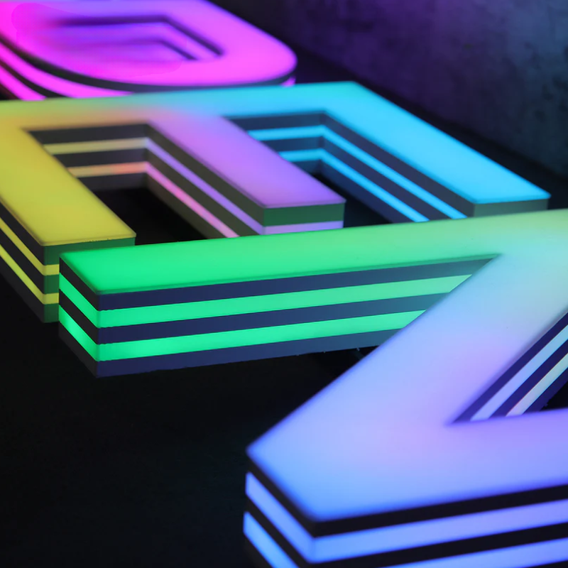 Led Color Letters Full Color Style LED Track Channel Letters Sign with Easy and Quick In
