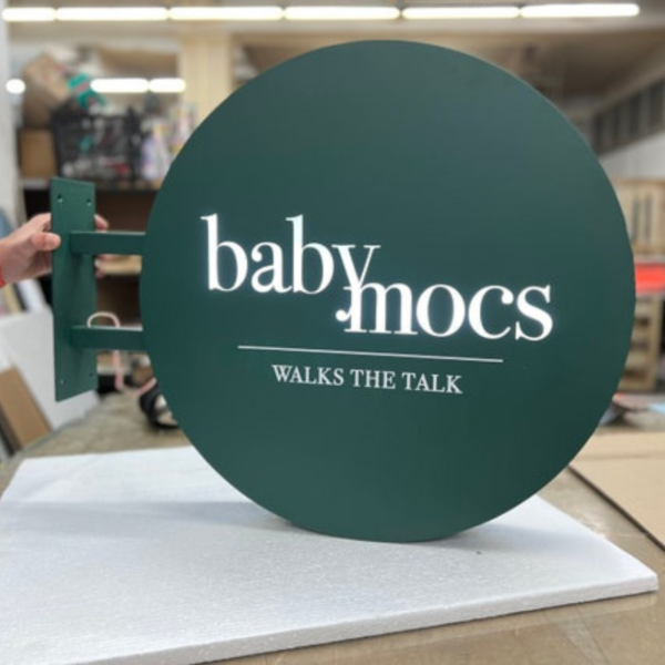 Illuminated Laser Cut Round Blade Sign - Apex Signages - Signage Singapore