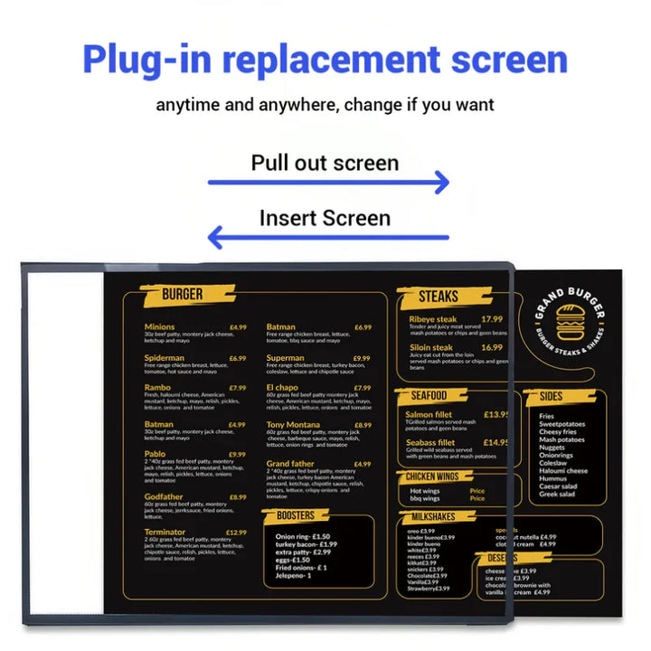 Indoor Use Only – LED Menu Board Display Light Box Sign for Bar Restaurant Drinks-shop - Apex Signages - Signage Singapore
