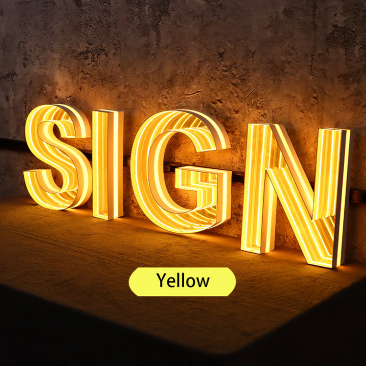 Infinity Mirror LED Track Channel Letters (Letters & Numbers Available) - Apex Signages - Signage Singapore