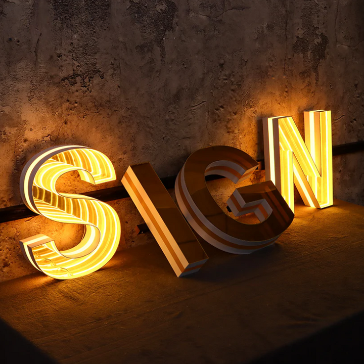 Infinity Mirror LED Track Channel Letters (Letters & Numbers Available) - Apex Signages - Signage Singapore