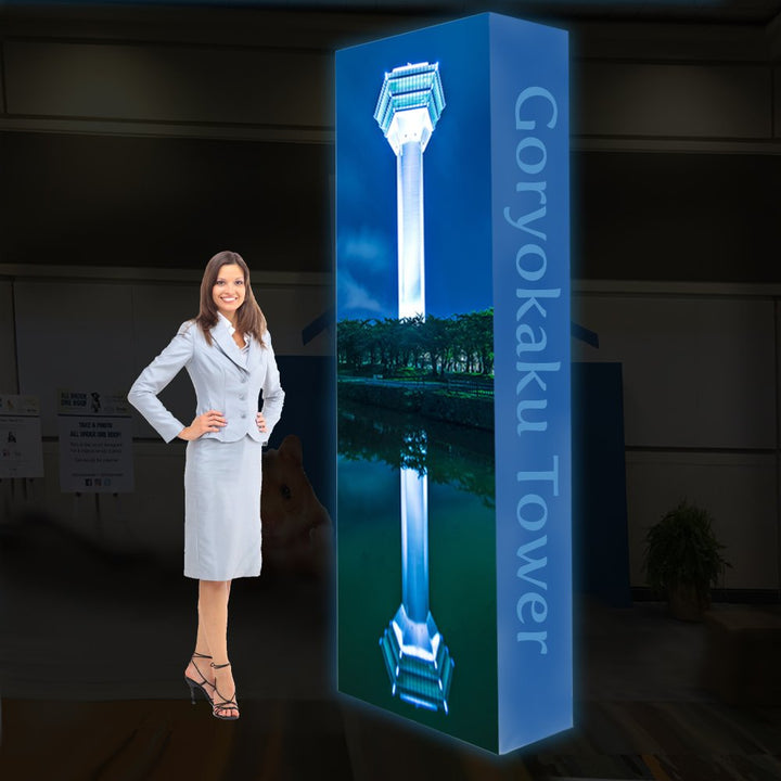 Lumiere Backlit Pop Up Tower Display 2.5ft X 7.5ft - Apex Signages - Signage Singapore