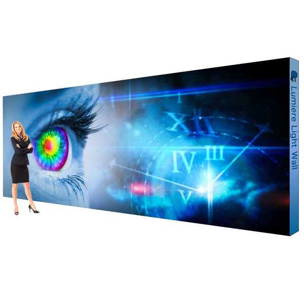 Lumiere Continuous Backlit Wall 20’w x 7.5’h SEG Pop Up Display - Apex Signages - Signage Singapore