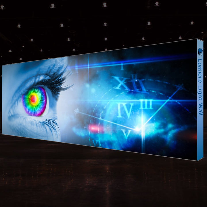 Lumiere Continuous Backlit Wall 20’w x 7.5’h SEG Pop Up Display - Apex Signages - Signage Singapore