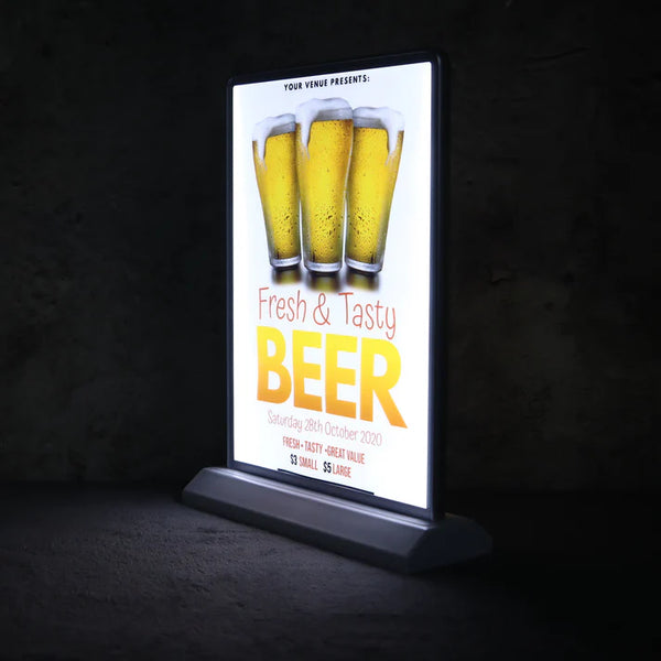 Rechargeable Desktop Display Double Side Advertising Light Box Sign - Apex Signages - Signage Singapore