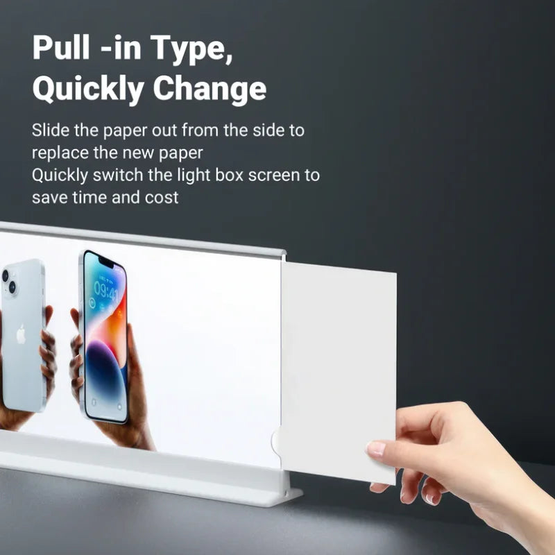 Box Sign Changeable Table-standing Double Side Poster Changeable Menu Board Display Light