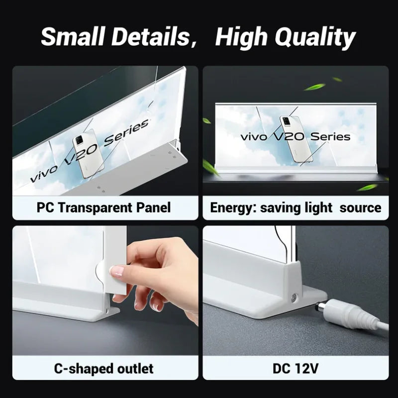 Table Signage Light Table-standing Double Side Poster Changeable Menu Board Display Light